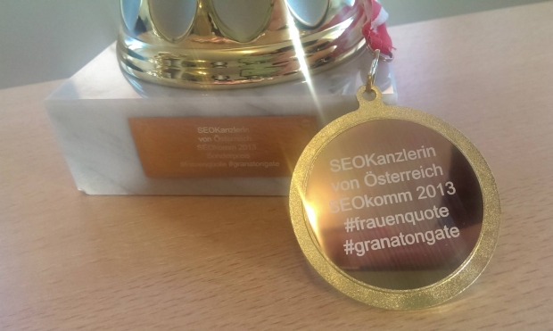 Sonderpreis für die beste Frau beim SEOKanzler SEO Contest wegen der Frauenquote. Stichwort: Granatongate
